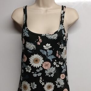 Collection Pimkie Fitted Dress, Sz M, Black Floral, pre-owned